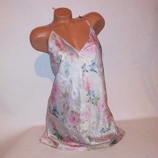 Victoria Secret Lingerie Chemise Slip XL Floral Satin Wireless New