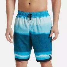 Nike Swim Volley Shorts Trunks XL Extra Large Blue White 9  Tie Dye Optic Halo