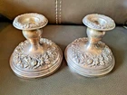 Vintage S. Kirk & Son Repousse Sterling Silver Candlestick Holders (Pair)