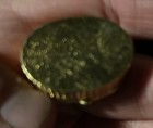 Gold Tone Blue Cabochon Pill Container Vintage & Antique — photo 5