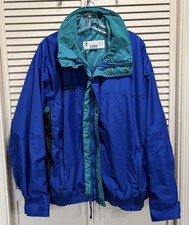 Columbia Bugaboo Hooded Zip/Snap Up Jacket Size L Logo Elastic Hem Lined