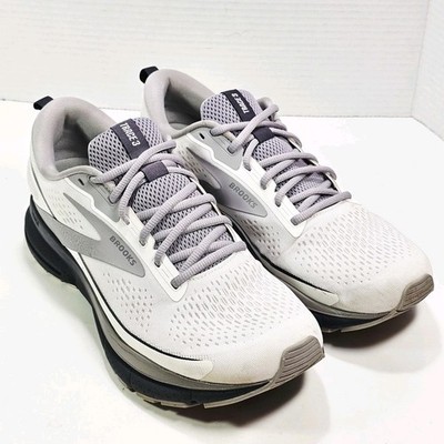 Brooks Mens 10.0 D Trace 3 Running Training Shoes White Gray 110412-1D-180