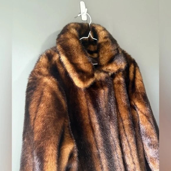 Vintage Regal Faux Fur Coat XL Long Brown Glam Mob Wife Coat | eBay