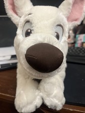 Disney Store White Dog BOLT 13" Plush Stuffed Animal Happy