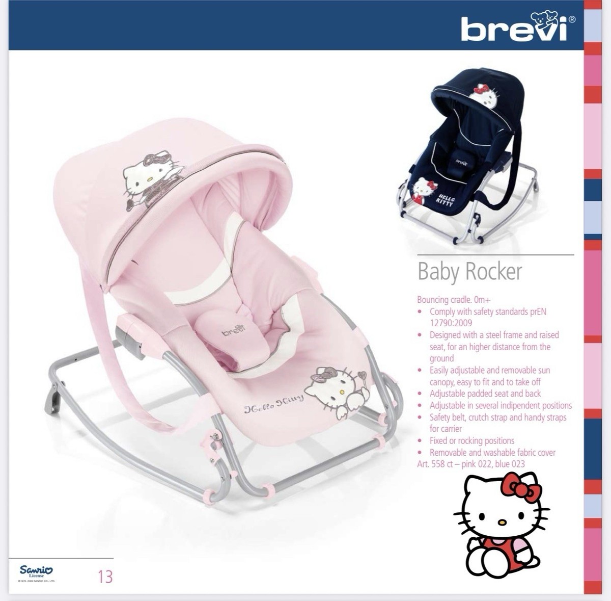 RARE 2016 BRAND NEW DISCONTINUED Brevi Sanrio hello Kitty Baby