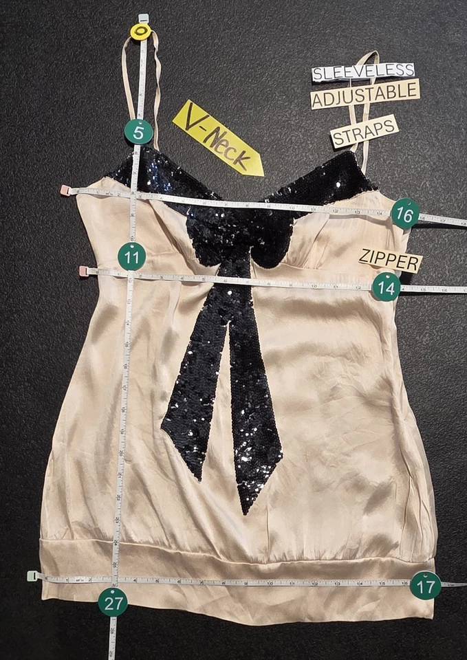 y2k Bebe silk camisole top  with a Sequined bow In Pink - MEDIUM  - Image 4 of 4