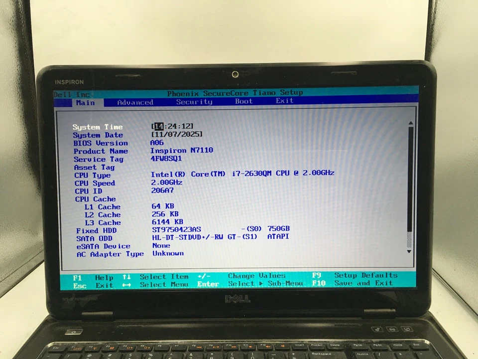 DELL INSPIRON N7110 - BOOTS TO BIOS - INTEL I7 2630QM - 6GB RAM - 17" - READ -BB - Image 2 of 4