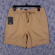 GAP Shorts Mens Small Athletic Beige Elastic Waist Cotton Blend Pull On NEW