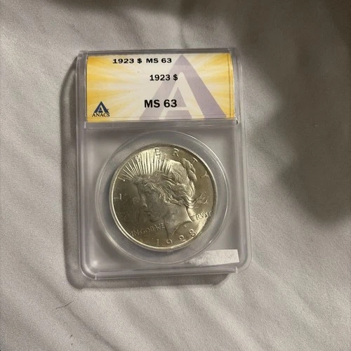 1923 MS63 ANACS Peace dollar