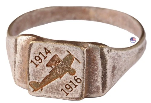 1914 Aircraft 1916 German empire WW1 Pilots Ring WWI Military aviation propeller