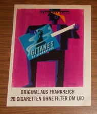 Seltene Werbung GITANES Zigaretten - J.C. Rousseau Flamenco Gemälde 1970