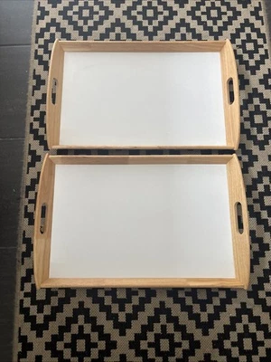 Set of 2 Large Wooden Serving Trays IKEA 16170 Food & Drinks Trays - Image 1 of 4