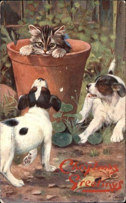 A/s B Cobbs TUCK CHRISTMAS When Dogs Are Puppies Puppy Dogs and Kitten PC