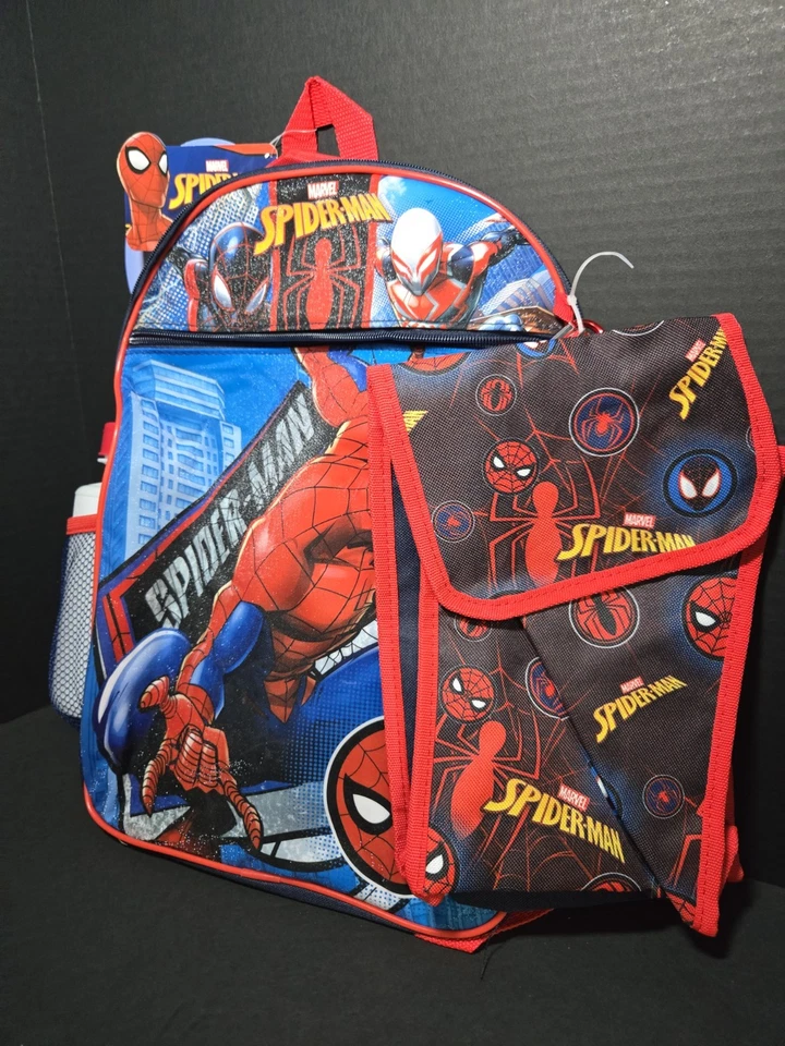 Fast Forward Spiderman Backpack with Lunch Box Bundle for Boys 5 piece set - Image 3 of 4