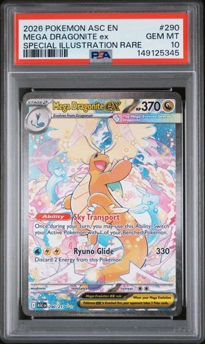 2026 POKEMON ASCENDED HEROES SPECIAL ILLUSTRATION RARE MEGA DRAGONITE EX PSA 10