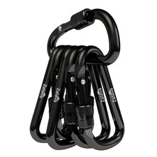Zalava 6 pcs 2  D-Clip Durable Locking 2.36 inches x 1.2", Black-6pcs