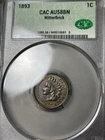1893 CACG AU58BN Indian Head Cent 1c, Super Original, Looks UNC WitterBrick, CAC