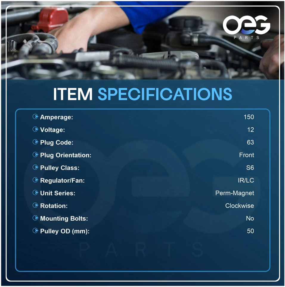 Alternador nuevo para BMW 745Li V8 4.4L 02-04 11067A AL0866X 36-11067 A-6518 Foto 3 de 4