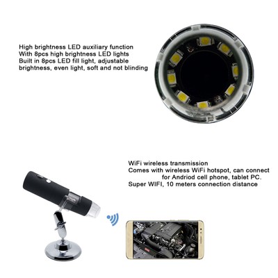 Wireless Digital Microscope 50 To 1000X 2MP HD WiFi Portable Handheld USB Co Hot
