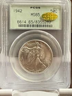 New Listing1942 Liberty Walking Half Dollar Gold CAC Sticker 50C OGH PCGS MS65