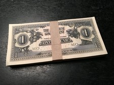 Malaya - 100 x 1 dollar ND (1942) - Pick M5a. Original bundle in UNC.