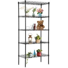 FDW 5 Tier 22L x 12W x 48H Pantry Shelves Adjustable Storage Rack Metal Shelf