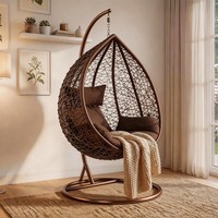 Hanging Swing Egg Chair Outdoor Garden Patio Hanging Wicker Hammock Pod Chair UK