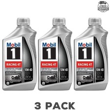 Mobil 1 Racing 4T Motorcycle Full Synthetic Engine Oil 10W-40 3 Quart ( 3 pack) 37.32 per gallon