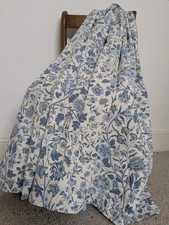 Sanderson Curtains W227 x L114 cm Pencil Pleat Kandahar Blue White Lined Cottage