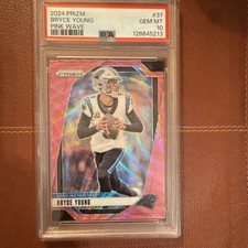 Panini Prizm 2024 Bryce Young Pink Wave #37 PSA 10 Carolina Panthers Football