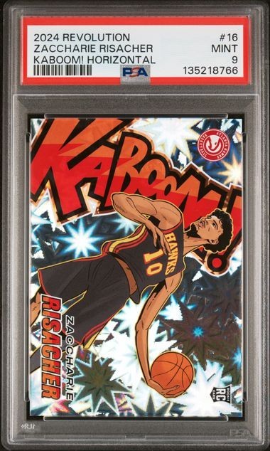 2024 Revolution Zaccharie Risacher Kaboom Horizontal Case Hit SSP Hawks PSA 9