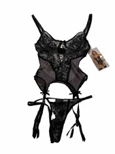 Seven Til Midnight Embroidered Bustier & Panty Set Adult Women Lingerie 11284 Sm