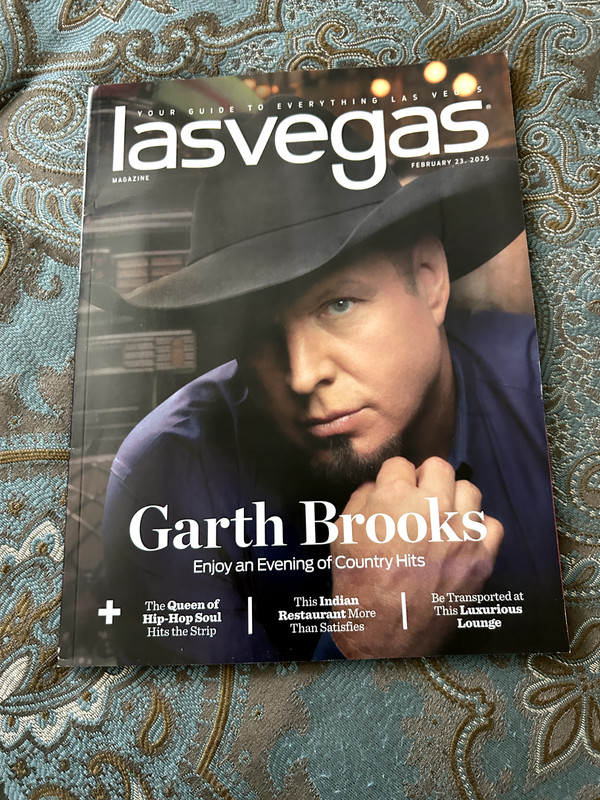 GARTH BROOKS COVER 2 PAGE ARTICLE FULL PAGE PHOTO LAS VEGAS MAG FEB 23 2025
