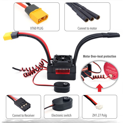 Rocket 60A ESC Waterproof Brushless Electric Speed Controller for 1:10 RC Car - Picture 14 of 16