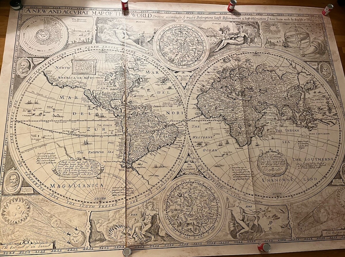 特撮 Collecting Antique Maps 1676 - A Map of New England and New York - Antique Map
