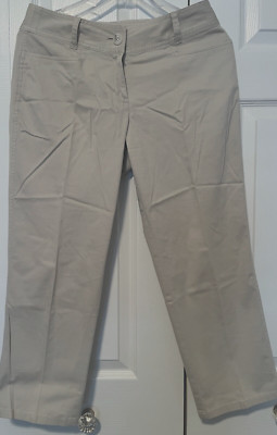 JJill Stretch Beige ANKLE/CAPRI Roll Up Pants  WIDE WAIST BAND  SIZE 6