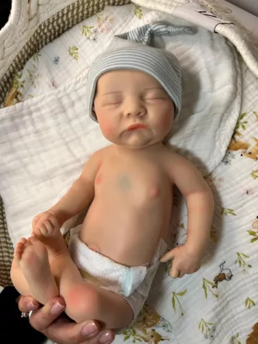 18 Zoll Solide Silikon Reborn Baby Puppe Floppy Lebensecht Schlaf Neugeborener Junge Spielzeug Geschenk - Bild 1 von 16