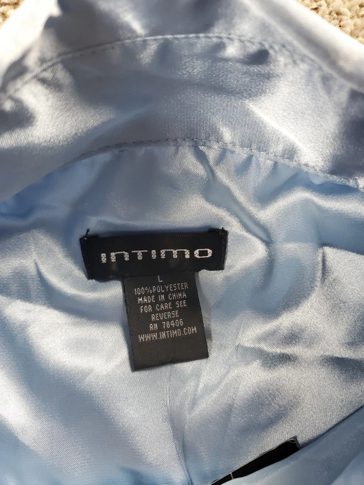 Camisa de pijama íntima grande para hombre con botones manga larga sedosa brillante nueva con etiquetas Foto 4 de 4