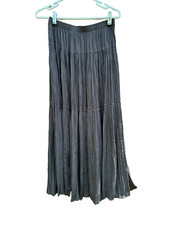 Modern Citizen Gray Maxi Skirt Tiered Long Skirt Elastic Waist Womens Med NWOT