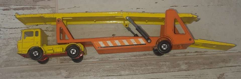 CAMION CAMIONCINO BISARCA MATCHBOX SUPERKINGS K-11 DAF CAR TRANSPORTER 1970 - Immagine 2 di 4