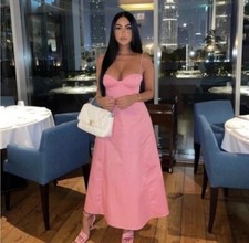 ZARA WOMAN NWT SS22 LIGHT PINK POPLIN MIDI DRESS 7736/210