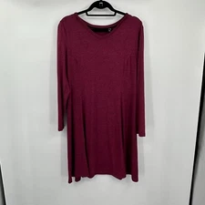 H by Halston Womens Dress MP Knit Stretchy Casual Pullover Red Marled Petites