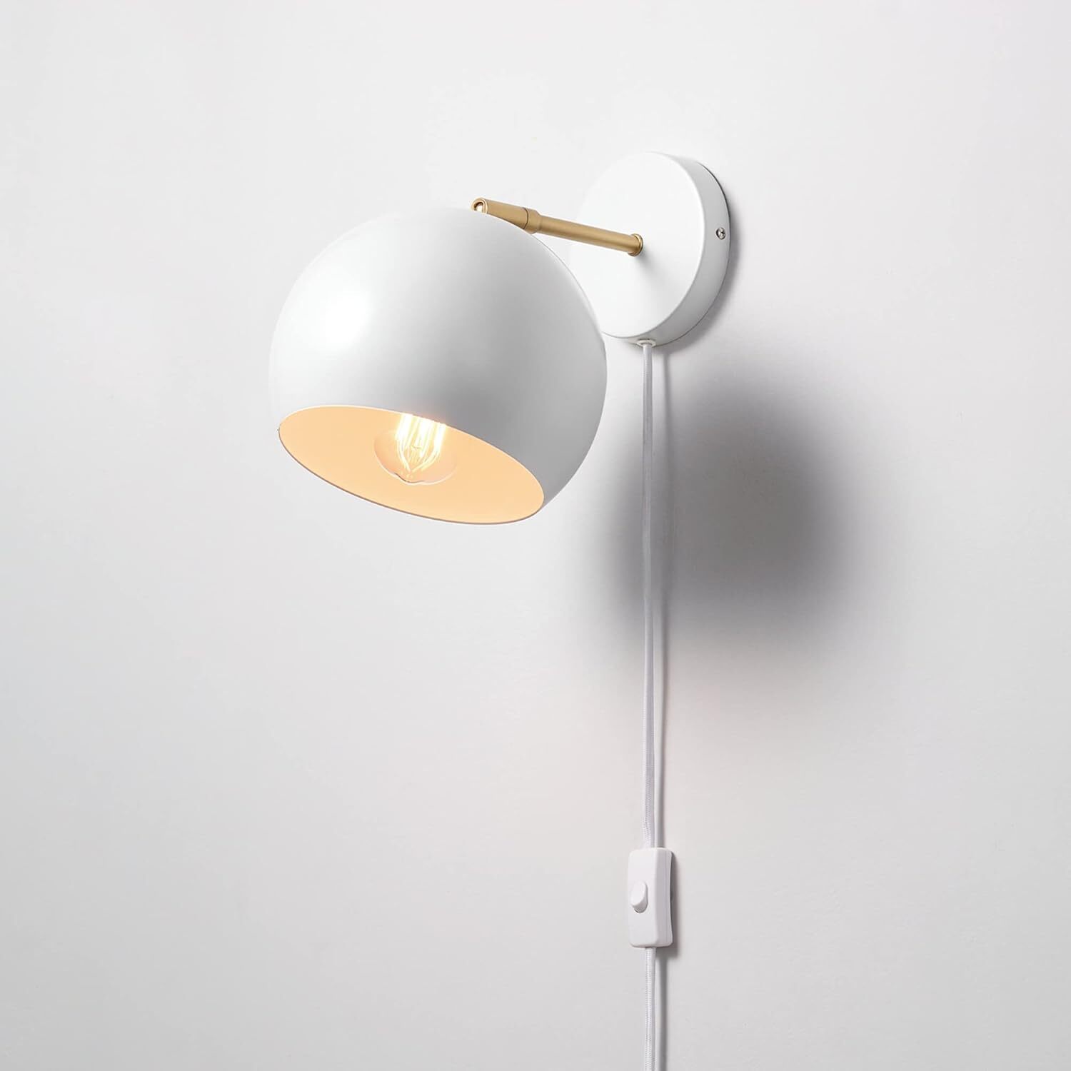 Globe Electric 52077 Molly 1-Light Plug-in or Hardwire Wall White, | eBay