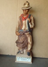 1969 THE COWBOY, LIONSTONE Whiskey Decanter, Porcelain, 14" (empty)