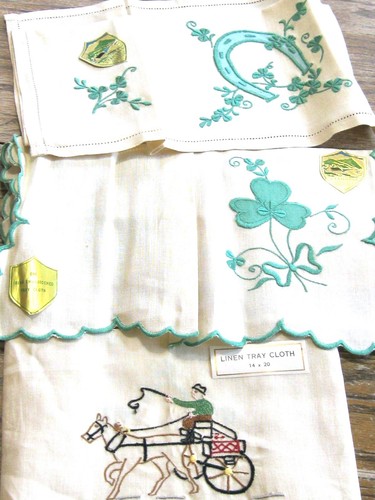 NEW IN BOX - VINTAGE STANDALL BRAND HANDMADE IRISH TRAY CLOTH LOT OF 3 ...