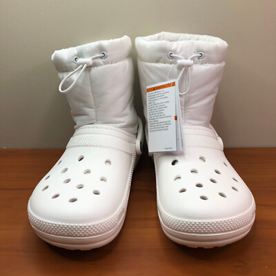 Crocs Classic Lined Neo Puff Comfy Boots White 206630 143 Men's