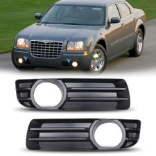 New Black Fog Light Bezel Covers For 2005-2010 Chrysler 300 Touring 2pcs Only