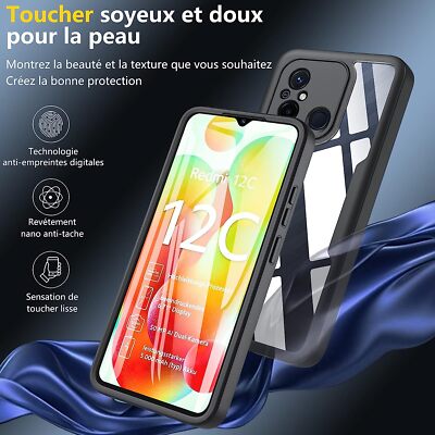 Coque Intégrale 360 Transparente Pour Redmi 12C - En Gel De Silicone, Protection Anti-choc Sans Points