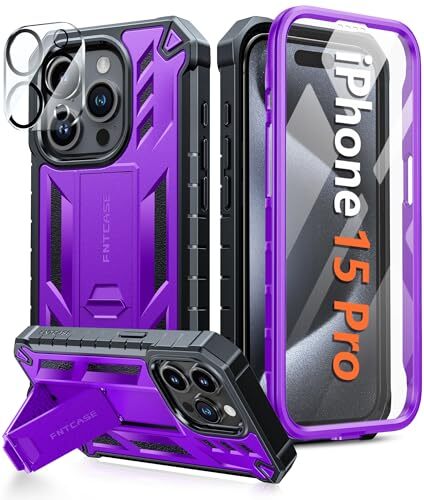 FNTCASE for iPhone 15 Pro Case Military Grade Drop Proof Rugged Protective Ce...
