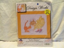 C-25 NEW DESIGN WORKS COUNTED CROSS-STITCH KIT  KITTY DINNER  